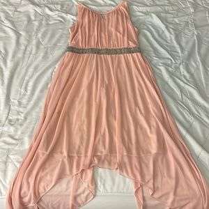 Pink flowey dress with rhinestones